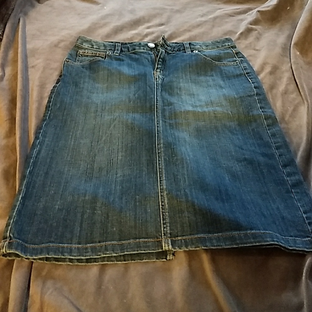 Lands End Jean Skirt